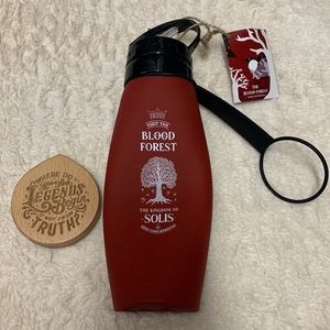 Silicone Collapsible Water Bottle & Wooden Pocket Mirror